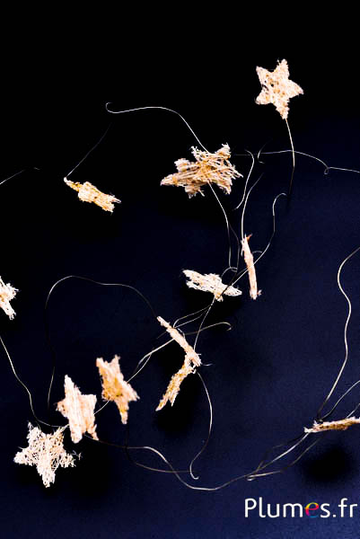 Ghirlanda con stelle in sisal - lungh. 2 m - crema  